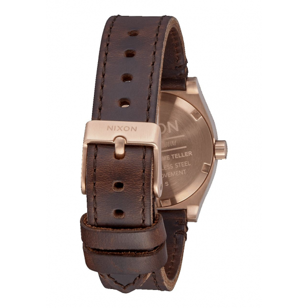 Medium Time Teller Leather Spare Part Rose Gold / White / Brown Band
